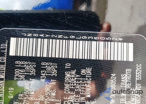 2020 Nissan Armada Platinum 2Wd from USA, damaged, VIN JN8AY2NF9L9360524